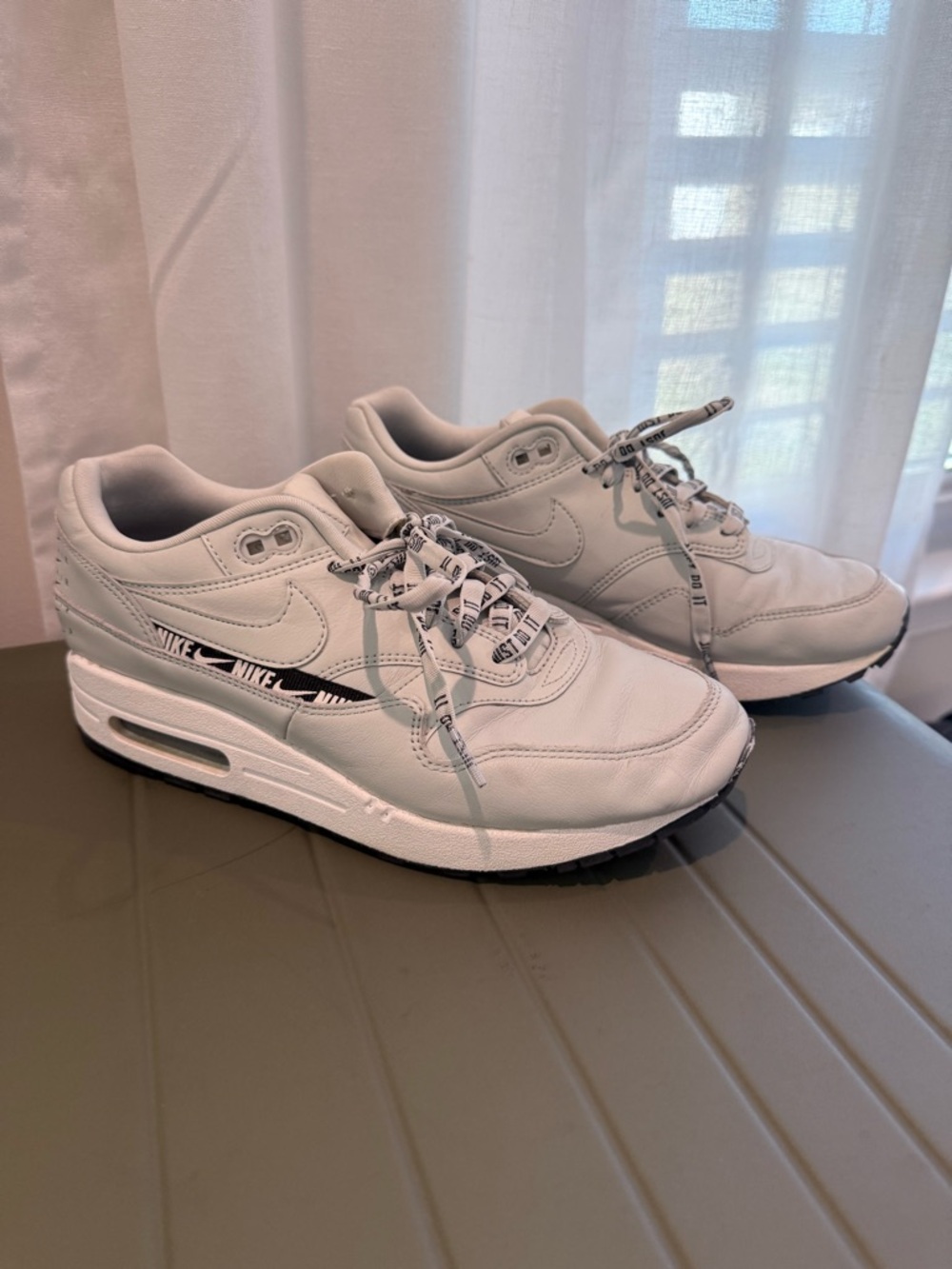 Nike White and Black Air Max Retro Sneakers